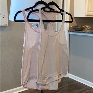 Set of pink and gray lululemon tops